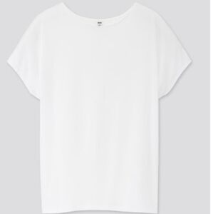 MOVING SALE! Uniqlo White Drape Crew Neck Top